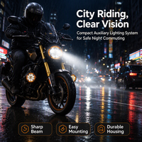 Phare antibrouillard universel rond de 5 pouces pour moto, double lentille LED, lumière auxiliaire avec filtre jaune et supports de montage