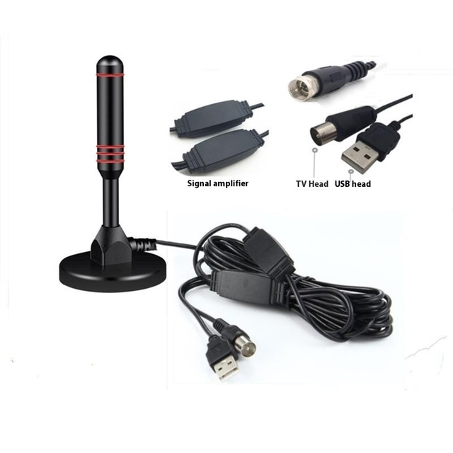 Dual Signal Receiver Indoor/Outdoor HD Digital HDTV/DVB-T/DTMB TV Antenna Plastic 5m/3m Cable Length USB Power Supply