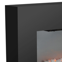Cheminée électrique autoportante moderne d'intérieur, finition noire, 1000W 2000W, télécommandée, réglable, pour usage domestique