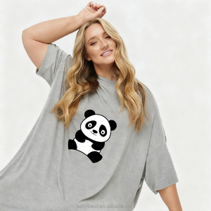 Abito da notte con stampa a colori su misura <span class=keywords><strong>pigiama</strong></span> corto taglia taglia estiva che si raffredda <span class=keywords><strong>Oversize</strong></span> da <span class=keywords><strong>donna</strong></span> tasca Lyocell per la casa - Product Image 4