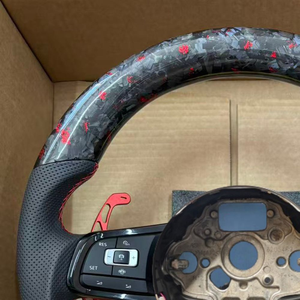 Volante de Fibra de Carbono Forjado Personalizado, Apto para Volkswagen Golf Mk7 7.5 GTI GTS GTD GTE R <span class=keywords><strong>Line</strong></span> <span class=keywords><strong>Polo</strong></span> GTI MK7 - Product Image 5