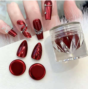 Poudre à ongles <span class=keywords><strong>effet</strong></span> <span class=keywords><strong>miroir</strong></span> <span class=keywords><strong>rouge</strong></span> chromé, pigment métallique, style Nouvel An, poussière à frotter, Noël, Y2K, décoration de manucure, <span class=keywords><strong>effet</strong></span> flash - Product Image 1