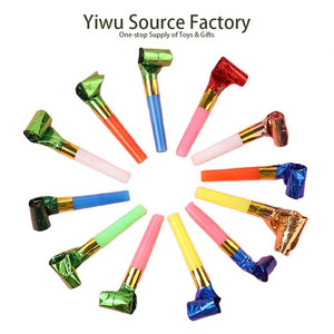 Jincan Children's Birthday Party Blow Dragon Rain Whistle Color Plastic Cheer Toy Blow Roll Trumpet Party Toy 100 Pcs Per Set