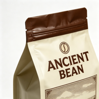 Bolsa de plástico con cierre hermético y fondo plano para café tostado, personalizada al por mayor, para envasado de alimentos, suministro para cafeterías, 1 kg