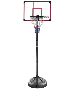 IUNNDS Hot Movable Basketball Stands with Adjustable Height Goal Set PC Backboard for Teenager Outdoor Playground Hoop