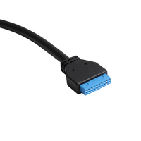 Cable de expansión dual USB 3,0 con deflector PCI IDC20pin, chaqueta de PVC, agujeros de tornillo, blindaje trenzado de bloqueo para computadora
