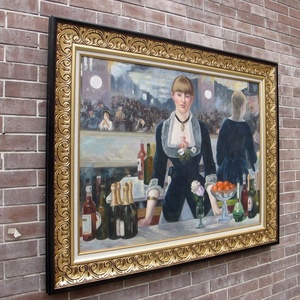 Reproduction de peinture à l'huile faite à la main, œuvre d'art célèbre, un bar au Bergère de Manet, décoration murale, décoration d'hôtel - Product Image 3