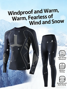 Ensemble de <span class=keywords><strong>sous</strong></span>-vêtements thermiques respirants d'hiver sans couture, à séchage rapide, compression de fitness, manches longues - Product Image 4
