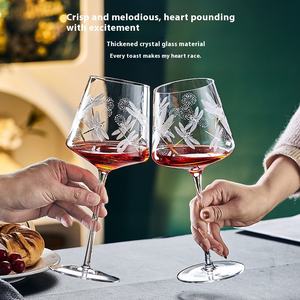 Vente en gros de gobelet en verre à <span class=keywords><strong>vin</strong></span> rouge en cristal de conception moderne boîte bicolore de luxe logo personnalisable pour les cadeaux des marchands de <span class=keywords><strong>vin</strong></span> de luxe - Product Image 2