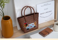 Panier de légumes tissé à la main Pp à la mode grande capacité sac à main décontracté sac de plage usine en gros