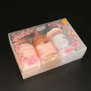 Caixa de embalagem para impressão de presentes cosméticos de alta qualidade personalizada, caixa de plástico transparente PET PVC transparente