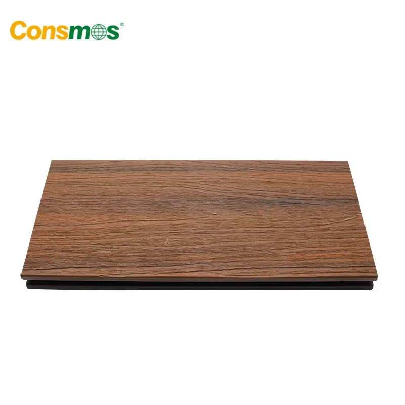 Easy Installation 138*22mm Teak Grey Groove Hollow Anti-UV WPC DIY Deck Tile for Outdoor