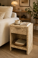 Table de chevet moderne à 1 tiroir, aspect bois de palisandre, rangement ouvert durable, pour salon, chambre, hôtel et entrée