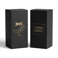 Boîtes d'emballage personnalisées imprimées pliables noires mates pour flacons de poudre vides de 3 ml, 4 ml, 5 ml, 10 ml et flacons de peptides