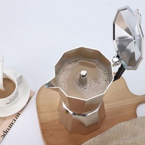 Cafetera Moka Clásica de 6 Tazas, Cafetera <span class=keywords><strong>Espresso</strong></span> Retro de Aluminio para Estufa, Cafetera Portátil Plateada para el Hogar y la Cocina - Product Image 3