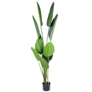 PZ-2-18 Plante Artificielle Voyageur Feuilles De Bananier Arbre avec Pot En Plastique Noir pour Intérieur Extérieur Décoratif - Product Image 6