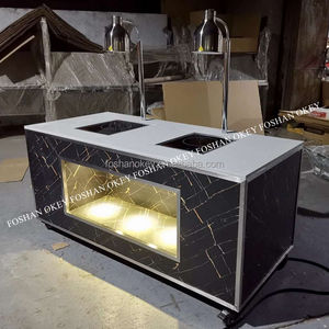 Buffet OKEY Chauffe-plats à <span class=keywords><strong>gaz</strong></span> Comptoir de traiteur Table de buffet chinoise Dimsum Station de service de buffet de restaurant mobile - Product Image 6