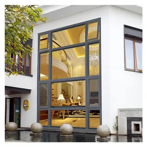 DIAOSI 118 Dunhuang Classic Design Aluminum Alloy Profile Frame Casement Window Double Bullet Proof Glass Windows for Commercial