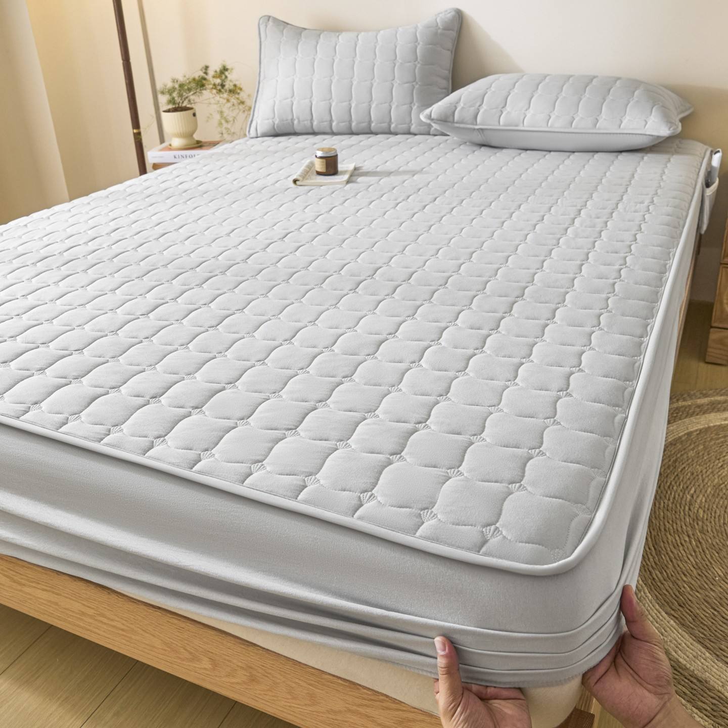 Gorro de rejilla de fresa [gris claro]]