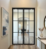 Puerta Francesa de Hierro, Diseño Clásico Directo de Fábrica, Insonorizada, con Doble Vidrio, Puerta Exterior para Patio
