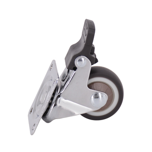 Roulettes de chaise de bureau silencieuses TPR, roulettes pivotantes de 25 mm avec frein pour meubles - Product Image 1