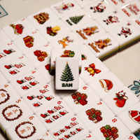 Tuiles de Mahjong américaines à motif de Noël, 160 pièces, en acrylique, jeu de Mahjong américain, impression personnalisée, Mah Jongg pour la vente en gros
