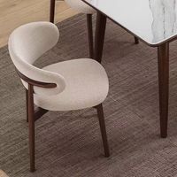 Chaise de salle à manger en bois de caoutchouc de luxe minimaliste moderne avec dossier, pour la maison, le bureau, l'hôtel, les banquets, les cafés, le salon