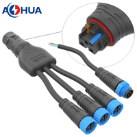 Connecteur de câblage étanche M10 en Y à 2 broches mâle-femelle pour éclairage LED de terrasse, faisceau de câbles de raccordement pour applications extérieures et intérieures DIY