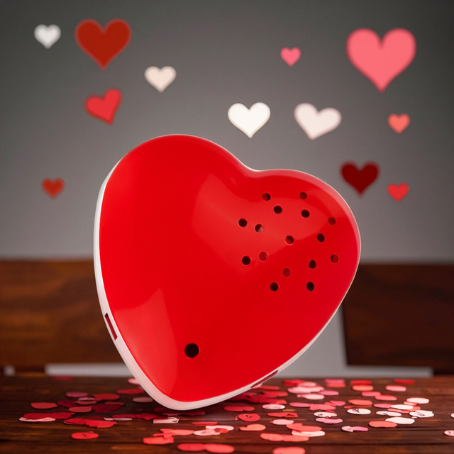 Heart-Shaped 30 Second Audio Recorder Plastic Consumer Electronics Device with Button Closure Plays Music & Stuffed Animal Gift