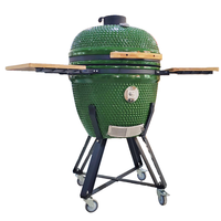 Auplex Big Green Kamado Barbecue de jardin de 23.5 pouces avec cuisinière à vapeur et gril multifonctions