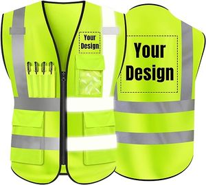 Gilet <span class=keywords><strong>de</strong></span> sécurité réfléchissant haute visibilité pour électricien, <span class=keywords><strong>veste</strong></span> <span class=keywords><strong>de</strong></span> <span class=keywords><strong>chantier</strong></span> avec logo personnalisé et plusieurs poches - Product Image 5