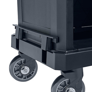 รถเข็นพลาสติกสำหรับแม่บ้านพร้อมล้อรถลากสำหรับทำความสะอาดห้องโรงแรมรถเข็นบริการทำความสะอาดห้อง - Product Image 5