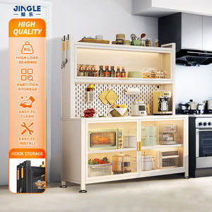 Gabinete de Almacenamiento de Cocina de Metal ODM/OEM con Panel Perforado, Gabinetes de Cocina Modernos Blancos con Puerta Abatible para el Hogar, Restaurante, <span class=keywords><strong>Aparador</strong></span> - Product Image 1