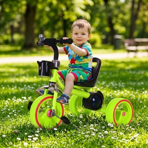 Nouveau modèle d'exportation du fabricant : Voiture pour enfants <span class=keywords><strong>avec</strong></span> roues lumineuses, musique, lumières, poussoir à pédales et vélo - Product Image 6