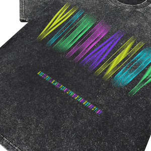 Camisetas de Manga Corta con Cuello Redondo para Hombre, de Algodón Transpirable con Lavado Ácido, Estampado Neón Degradado Personalizado, Estilo Urbano, para Venta al Por Mayor - Product Image 5