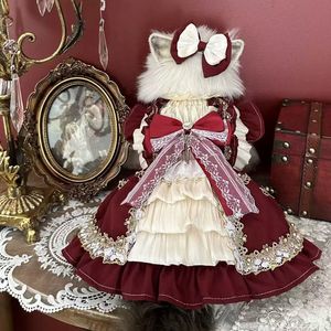 Hunde- & Katzen-Kleid aus atmungsaktivem Stoff im Lolita-Prinzessinnen-Stil mit niedlichen Spitzenkanten für alle Jahreszeiten im Teddybär-Stil - Product Image 4