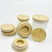 Offre Spéciale – Pot de Rangement Écologique en Bambou avec Anneau en Silicone et Couvercle en Bois, Capacité 100 ml, Anti-Enfant, Résistant aux Produits Chimiques, Anti-Fuite, Personnalisable