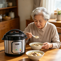 Cuisinière électrique à pression en acier inoxydable de haute qualité, écran LED, 6 L, cuve intérieure antiadhésive, multifonction 13-en-1 pour la maison