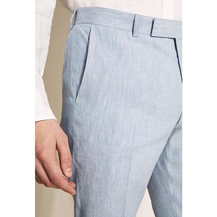 Light Blue Men's Linen Casual Pants - Slim Fit, Breathable, Anti-Wrinkle  Trousers for Autumn | OEM Service Available