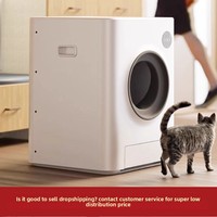 Smart Birds Flowers Rubik's Cube Bac à litière pour chat entièrement automatique avec pelle électrique pour excréments, entièrement fermé, 110V, 60L de capacité interne