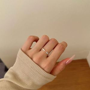 Dylam Jewelry Factory Directly Sale Sterling <b>Silver</b> Simplicity Design Diamond 5A Zirconia Open <b>Adjustable</b> Women Jewelry <b>Rings</b> - Product Image 4
