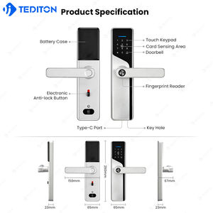 Cerradura Inteligente para Puerta <span class=keywords><strong>Exterior</strong></span> con Contraseña Digital y Wifi Tuya TTlock, Apta para Cerraduras de Embutir Turcas 6085, para Casa, Apartamento, Hotel - Product Image 5