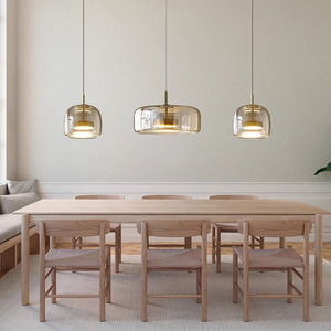 โคมไฟระย้าทรงแมงกะพรุนแก้วสไตล์นอร์ดิก โมเดิร์น มินิมอล สำหรับร้านอาหาร ร้านกาแฟ เคาน์เตอร์บาร์ - Product Image 3