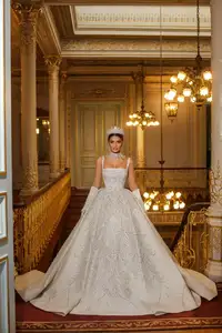 2024 роскошное свадебное платье с блестками модное вышитое бисером кружевное Африканское свадебное платье высокого качества свадебное платье