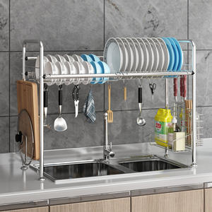 ชั้นวางจานสแตนเลส 2 ชั้น ขนาด L อเนกประสงค์ สำหรับจัดเก็บในครัว - Product Image 1