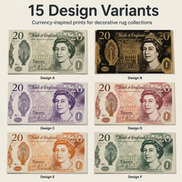 Tapis de chambre, couverture de canapé, tapis de table en matière plastique avec fenêtre transparente, motif billets de banque (USD, GBP, Euro) Canada, Australie, Royaume-Uni