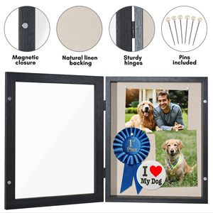 Custom Shatter-Resistant Glass Front Open Tabletop Wall Display Black <strong>Shadow</strong> <strong>Box</strong> Photo <strong>Frame</strong> With Door For Flower - Product Image 4