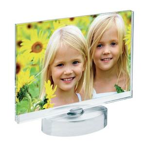 Cadre photo en cristal 150x100 mm, support en verre pour utilisation sur bureau - Product Image 2