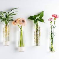 Vase mural en verre léger et moderne pour la décoration de la maison, pour plantes hydroponiques, vases à fleurs suspendus, lot de 4