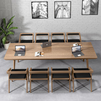 Combinaison de chaises de bureau en bois massif minimaliste moderne pour usage domestique-Table de négociation pour la formation du personnel de la salle de réunion